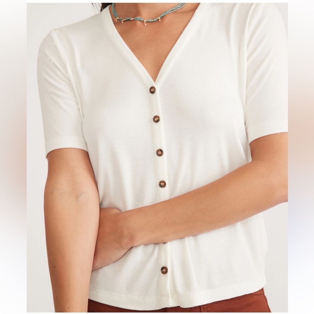 White Button-Up Women's Top marine layer